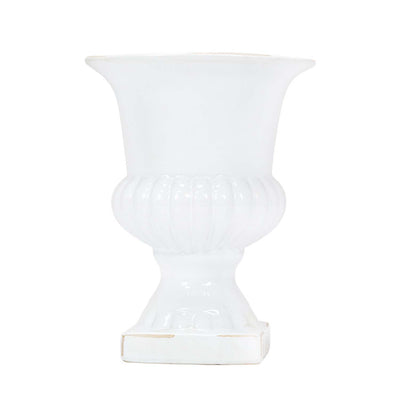White Ceramic Winter Urn