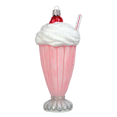Pink Milkshake With Straw Ornament