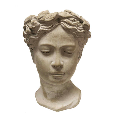 Idyllic Roman Woman Head Planter - 11" Tall