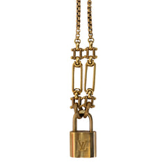 Vintage Louis Vuitton Plated Gold Bronze Can Necklace - 13.5
