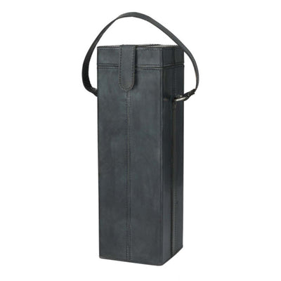 Black Solo Leather Wine Carrier