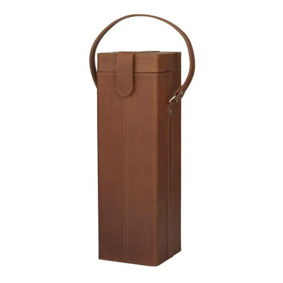Brown Leather Wine Bottle Carrying Case