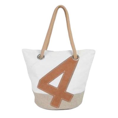 Hand Bag Sandy - Linen & Leather from Recycled Sails - #4