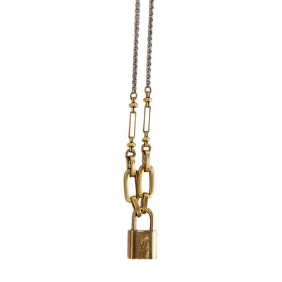 Vintage Louis Vuitton Plated Bold Lock Necklace