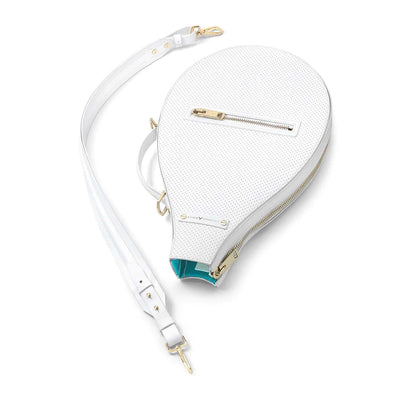 White Leather Tennis Racket Bag