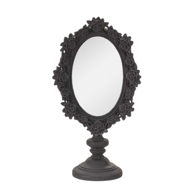 Mystical Black Rose Mirror - 11" Tall