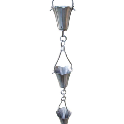 Stainless Steel Yuri Cup Rain Chain - 8ft Long