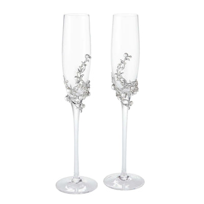 Silver Elanor Champagne Flute set of 2