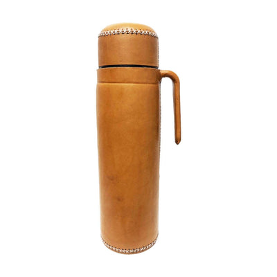 Paraguayan Leather Thermos with Handle