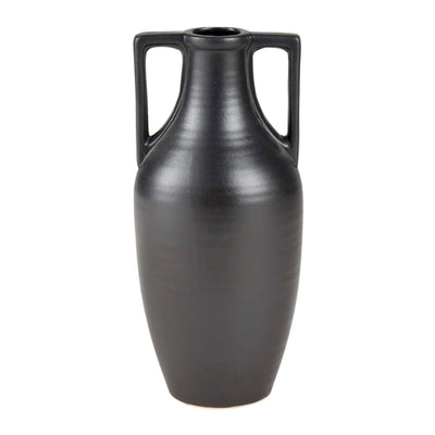 Black Square Handle Vase - 14"