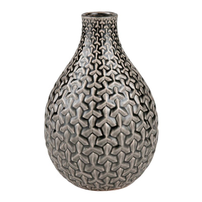 Black Gibbs Vase - 12"
