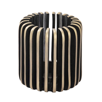 Black Louver Candle Holder - 7"