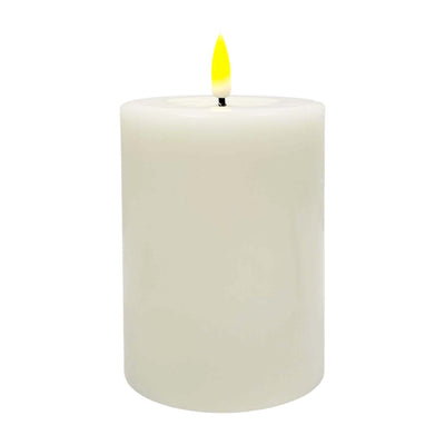 Cream LED Pillar Candles - 4" Tall