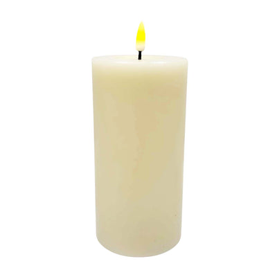 Cream LED Pillar Candle - 6" Tall