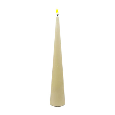 Cream LED Cone Stick Candle - 11" Tall