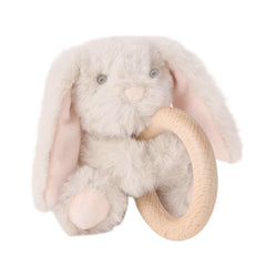 Ring Rattle Plush - Taupe Bunny