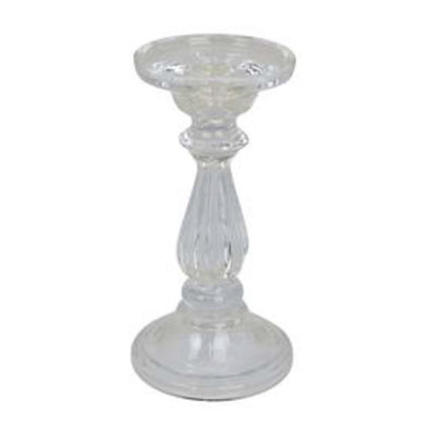 Vintage Clear Candlestick - 8" Tall