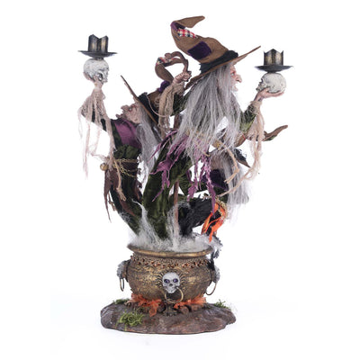 Broomstick Witches Candleabra - 18" Tall