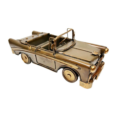 Retro Mixed Metal Convertible Car - 8" Long