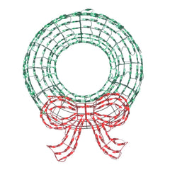 LED Green Wreath with Red Bow - 36