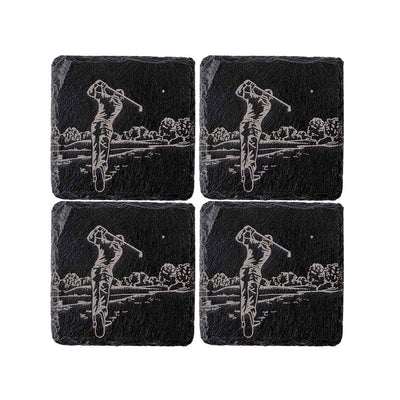 Golf Slate Coasters - Set 4