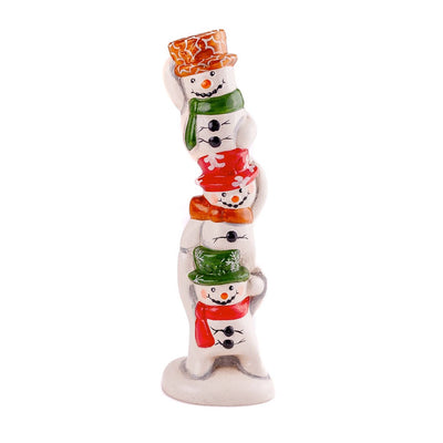 Stacked Snowmen with Festive Hats