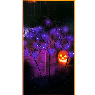 Spooky LED Purple Branches - Set of 3 - 36" Tall