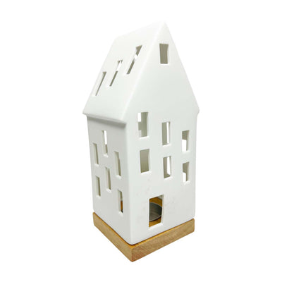 Ceamic Village House with Candle Setup - 7" Tall