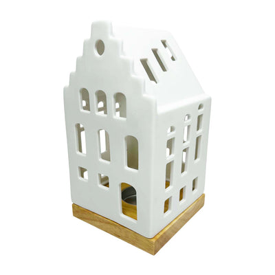 Ceamic Village House with Candle Setup - 8" Tall