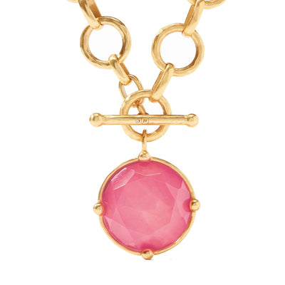 Honeybee Statement Pink Peony Necklace