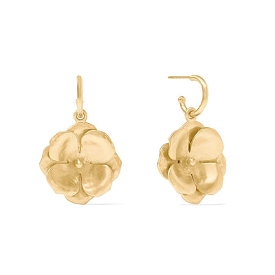 Honeybee Hoop & Charm Peony Earrings