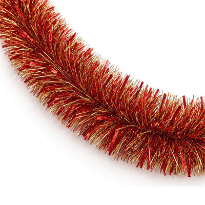 Red Gold Tinsel Garland - 6.5'