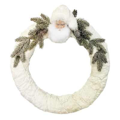 Fur Pine Wreath With Santa