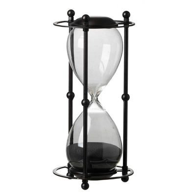 Black Sand Hour Glass - 13" Tall