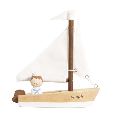 Wooden Sailing Boat & Captain