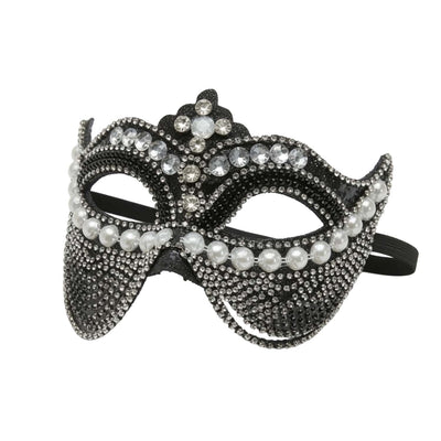 Black Jeweled Half Mask