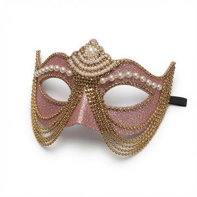 Rose & Gold Jeweled Half Mask