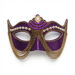 Purple Jeweled Half Mask