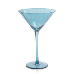 Blue Madeleine Optic Martini Glass