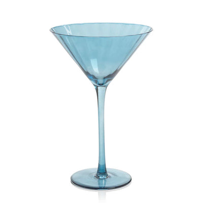 Blue Madeleine Optic Martini Glass