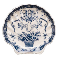 Porcelain Blue & White Shell Platter