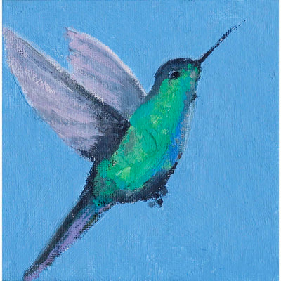 Green Hummingbird - 4"x4"