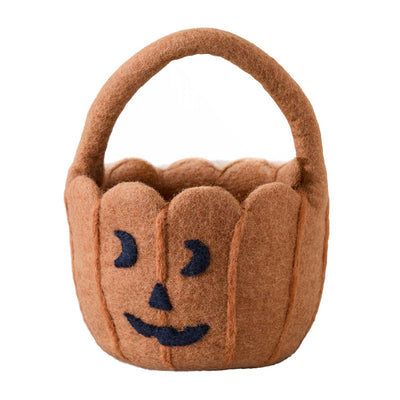 Fabric Tricks & Treats Pumpkin Basket - 12" Wide