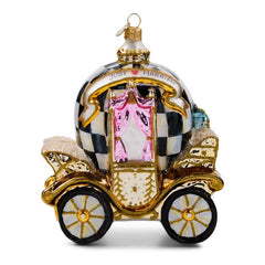 2026 Just Married Carriage Glass Ornament