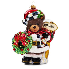 Aurora Teddy Bear Glass Ornament