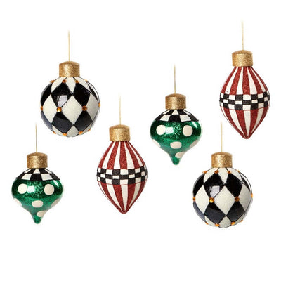 Jolly Assorted Glass Ornaments - Set of 6