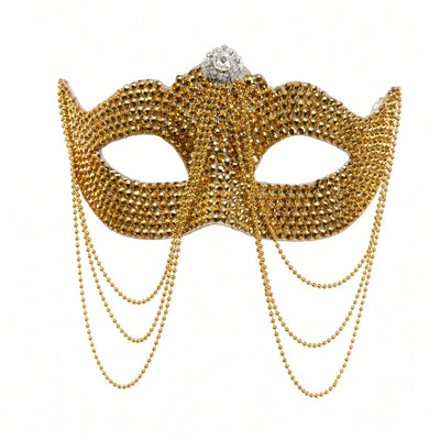 Gold Rhinestone Half Mask
