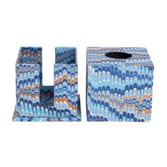 Blue Marbled Tissue Box