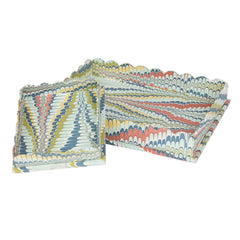 Ocean Marbled Scalloped Tray Set