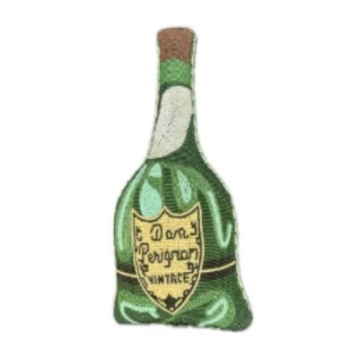 Champagne Bottle Beaded Pillow